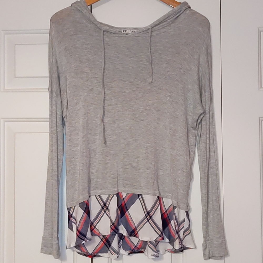 Gray Tee Hoodie
